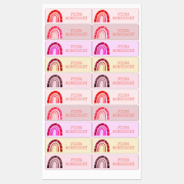 Etiquetas Nome de Criança Colorido Arco-íris Fofo
