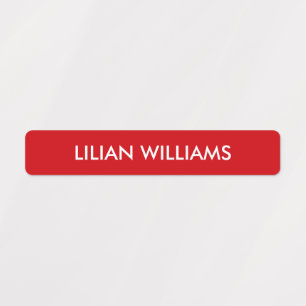Etiquetas Nome de Crianças Simples RED e White
