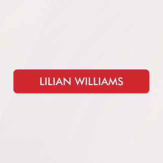 Etiquetas Nome de Crianças Simples RED e White