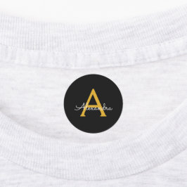 Etiquetas Nome do Monograma Rapariga de Script Moderno Doura