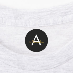 Etiquetas Nome do Monograma Rapariga de Script Moderno Doura