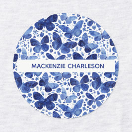 Etiquetas Nome do Padrão Azul da Borboleta