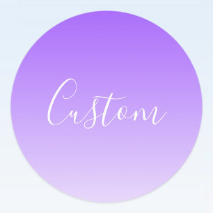 Etiquetas Nome em letra cursiva & Efeito Ombre Roxo Claro Ed