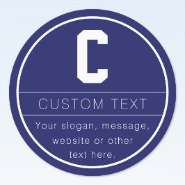 Etiquetas Nome exclusivo e Modelo Monograma | Azul Marinho