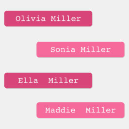 Etiquetas Nome impermeável rosa rotula creche escolar