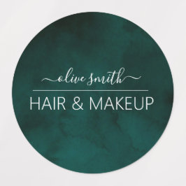 Etiquetas Nome Monograma da cor d'água do Merald