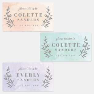 Etiquetas Nome Personalizado Aquarela
