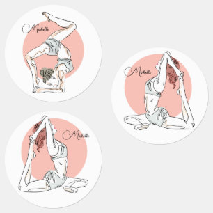 Etiquetas Nome personalizado da Mulher Yoga