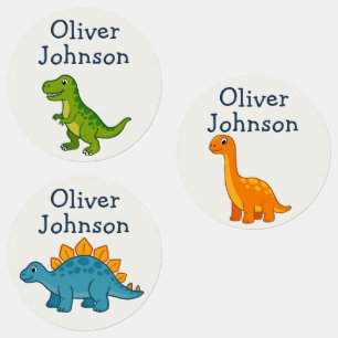 Etiquetas Nome Personalizado de Dinossauro para Crianças na