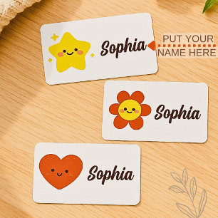 Etiquetas Nome Personalizado do Coração da Flor Kawaii Star 