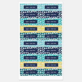 Etiquetas Nome Personalizado do Padrão do Jogo de Vídeo Retr