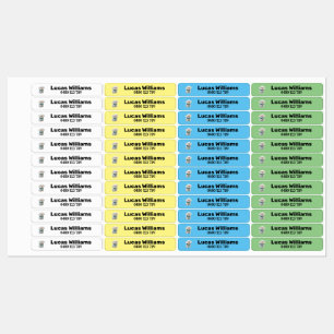 Etiquetas Nome personalizado Pet1a e número de telefone fixo