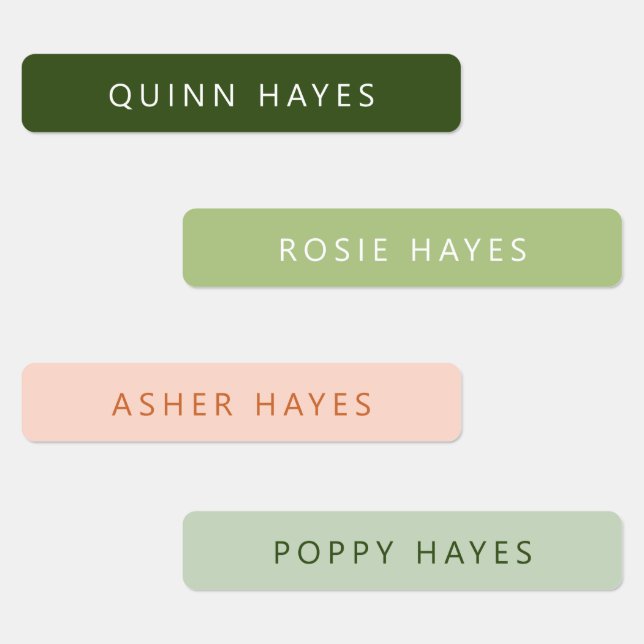 Etiquetas Nome Rosa Verde (Grupo)