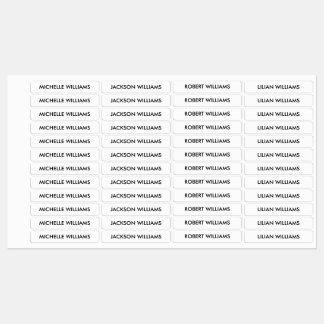 Etiquetas Nome Simples para Crianças Pretas e Brancas