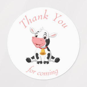 Etiquetas obrigado de aniversário de vaca