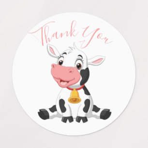 Etiquetas obrigado de aniversário de vaca
