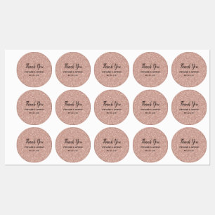 Etiquetas Obrigado Dourado cor-de-rosa do casamento do