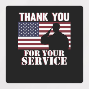 Etiquetas Obrigado Pelo Seu Serviço Feliz Dia dos Veteranos