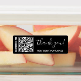 Etiquetas Obrigado Por Comprar Código QR Personalizado Preto