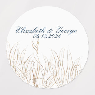 Etiquetas Oceano sob o Mar Casamento Elegante