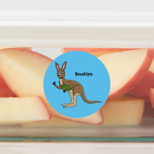 Etiquetas Óptica ilustração de canguru australiano feliz