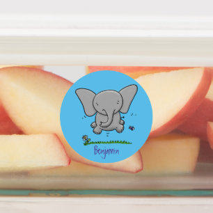 Etiquetas Ótima ilustração de desenho animado de elefante