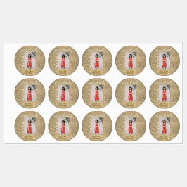 Etiquetas Ouro reluzente feliz 15 de aniversário nome ano