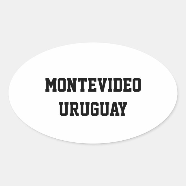 Etiquetas ovais Montevidéu Uruguai (Frente)