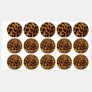 Etiquetas padrão chic do animal da moenda impressão-leopardo
