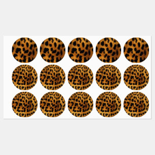 Etiquetas padrão de chic do animal marrom impressão leopar