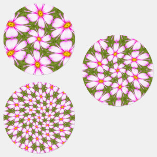 Etiquetas Padrão de Flores do Cosmos