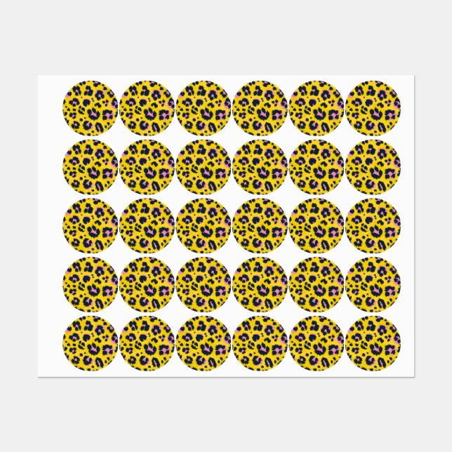 Etiquetas Padrão de impressão animal (Folha)