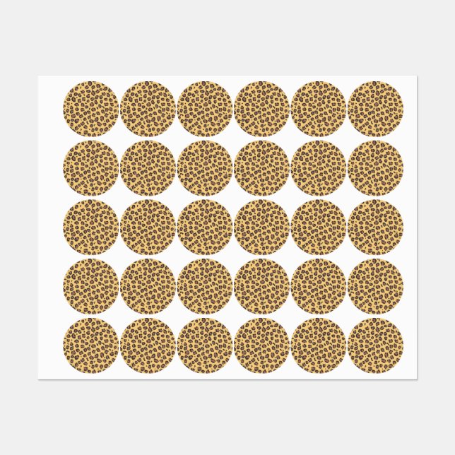 Etiquetas Padrão de impressão animal (Folha)