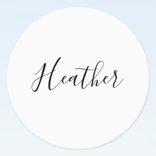 Etiquetas Padrão de Texto de Script Moderno Editável   Preto