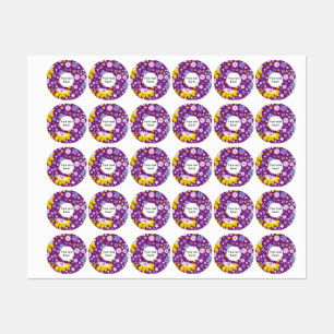 Etiquetas Padrão Floral Invisível