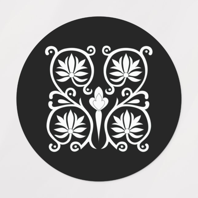 Etiquetas Padrão Folk Antigo Húngaro (Design 5)