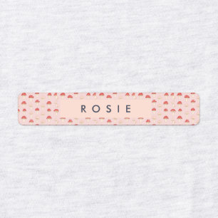 Etiquetas Padrão Personalizado de Cogumelo Vermelho Rosa-Ros