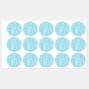 Etiquetas Padrão Zebra Azul