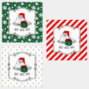 Etiquetas Papai Noel Maltês de Natal Engraçado