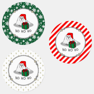 Etiquetas Papai Noel Maltês de Natal Engraçado