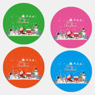 Etiquetas Papai Noel, Snowman Feliz Feriado de Natal