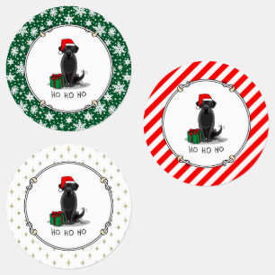 Etiquetas Papais noeis de Natal Black Labrador Retriever Cut