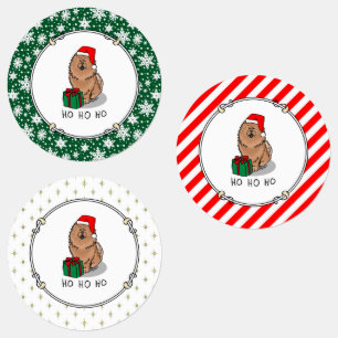 Etiquetas Papais noeis de Natal Cachorro de Vaca (canela)