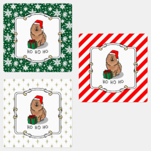 Etiquetas Papais noeis de Natal Cachorro de Vaca (canela)