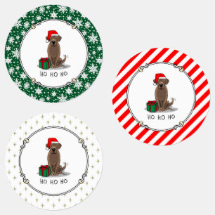Etiquetas Papais noeis de Natal Chocolate Labrador Sempre En