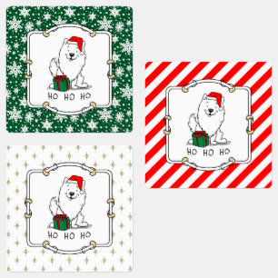 Etiquetas Papais noeis de Natal do American Eskimo Dog HO HO