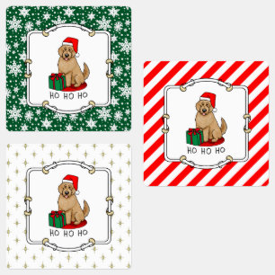 Etiquetas Papais noeis de Natal Goldendoododle (ouro vermelh