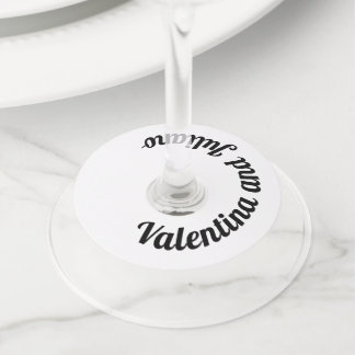 Etiquetas para Copos de Vinho de Casamento Preto e