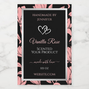 Etiquetas para embalagem de produtos de cor rosa e