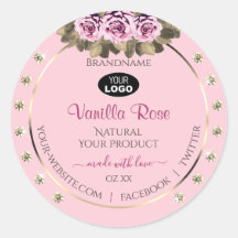 Etiquetas para empacotamento de produtos cor-de-ro